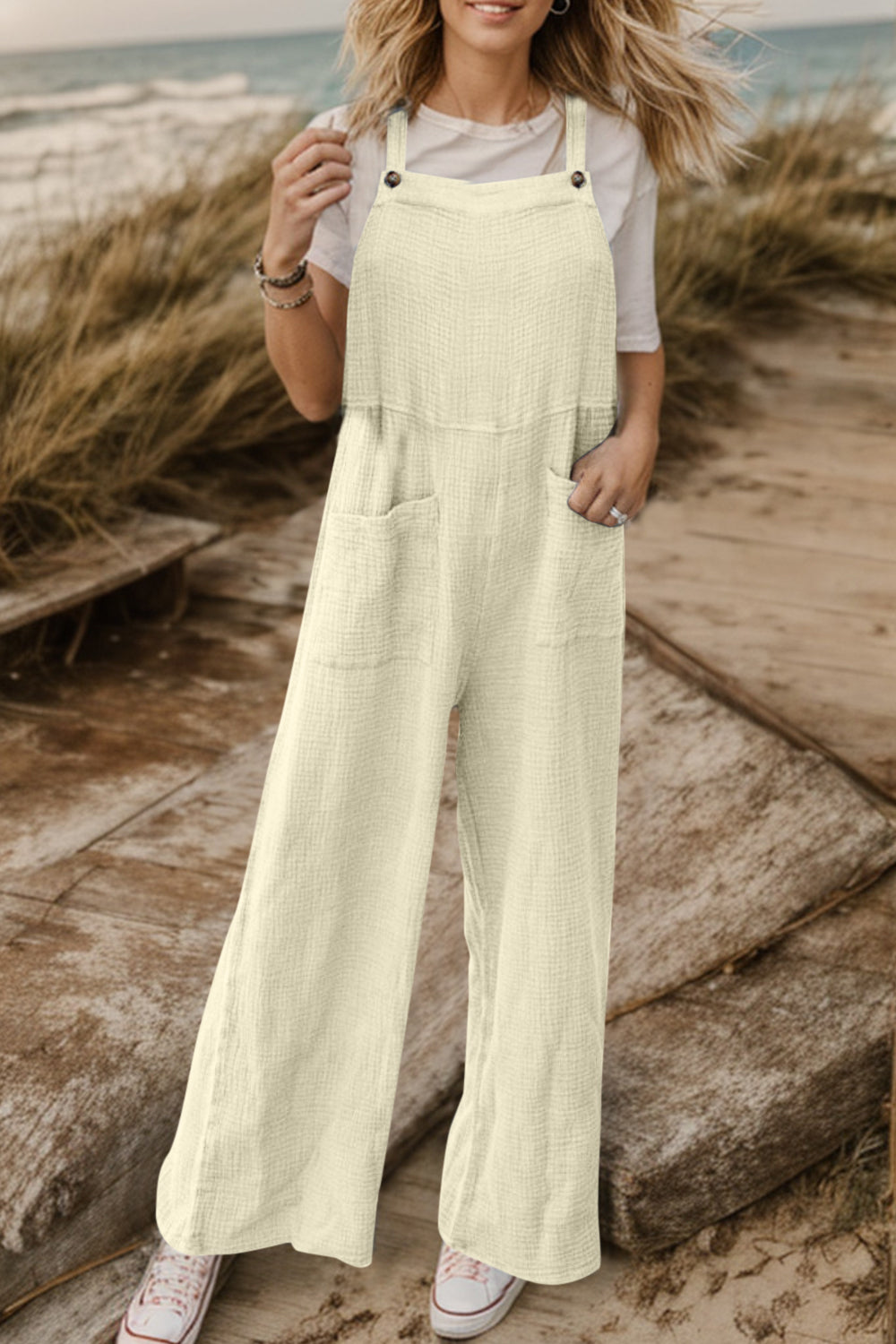 Wide Leg Front Pocket Jumpsuit
