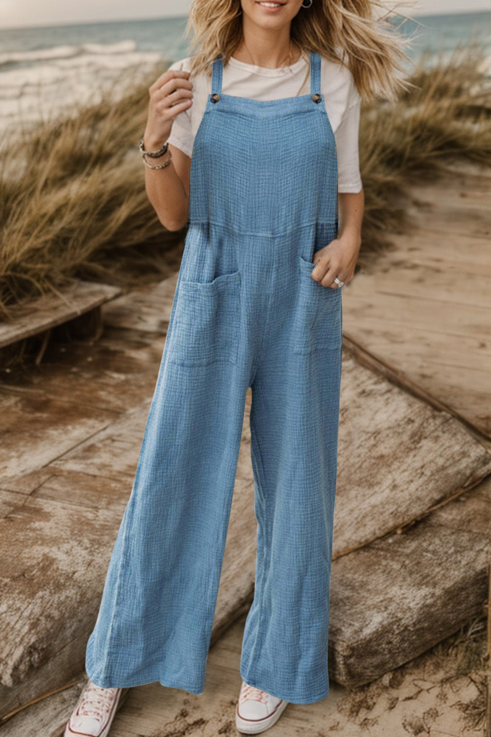 Wide Leg Front Pocket Jumpsuit