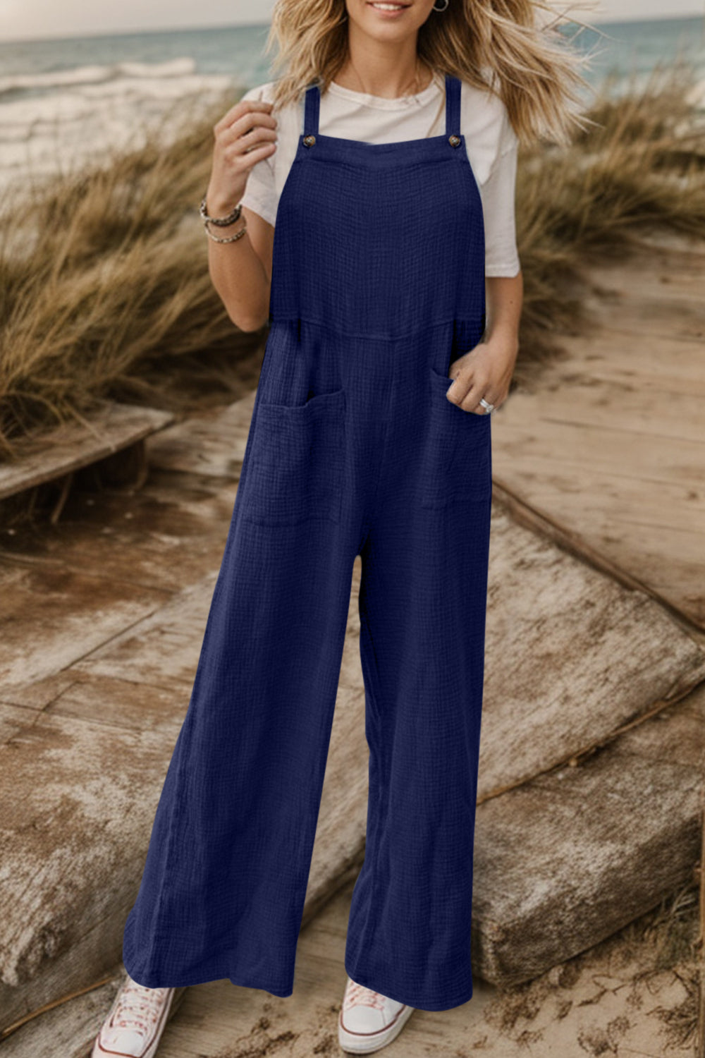 Wide Leg Front Pocket Jumpsuit