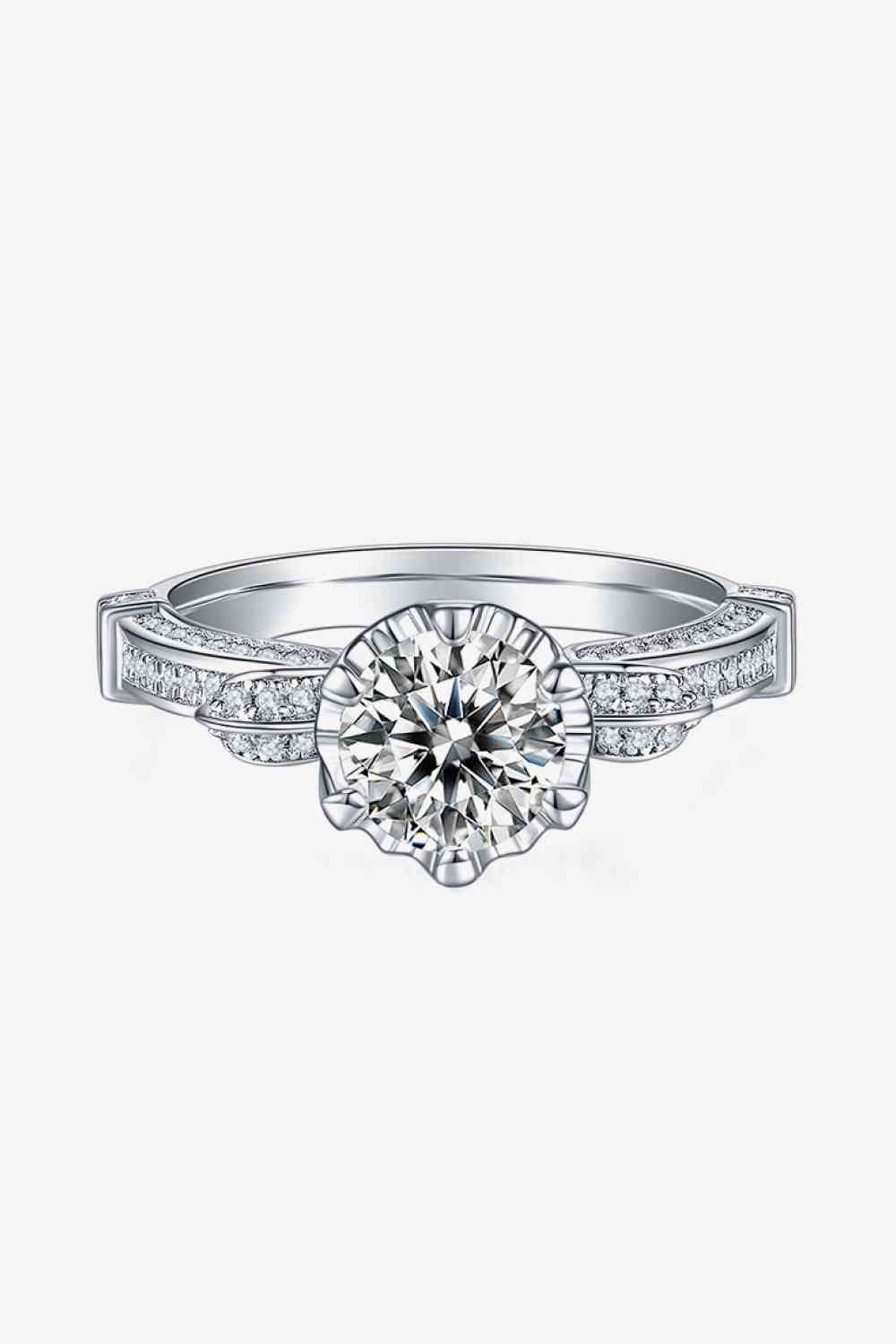Adored 1 Carat Moissanite Sterling Silver Ring