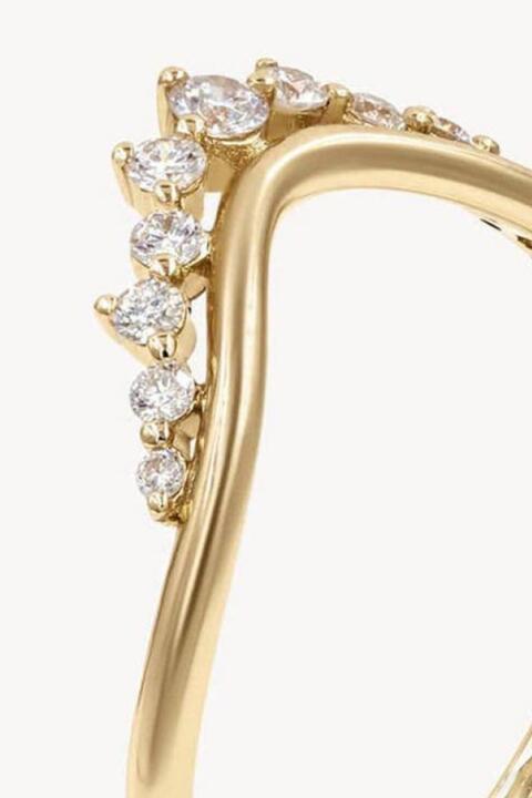 Zircon 18K gold-plated Ring