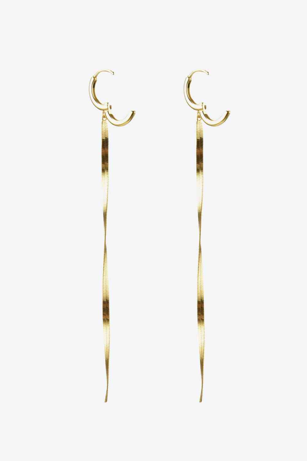 18K gold-plated Long Snake Chain Earrings