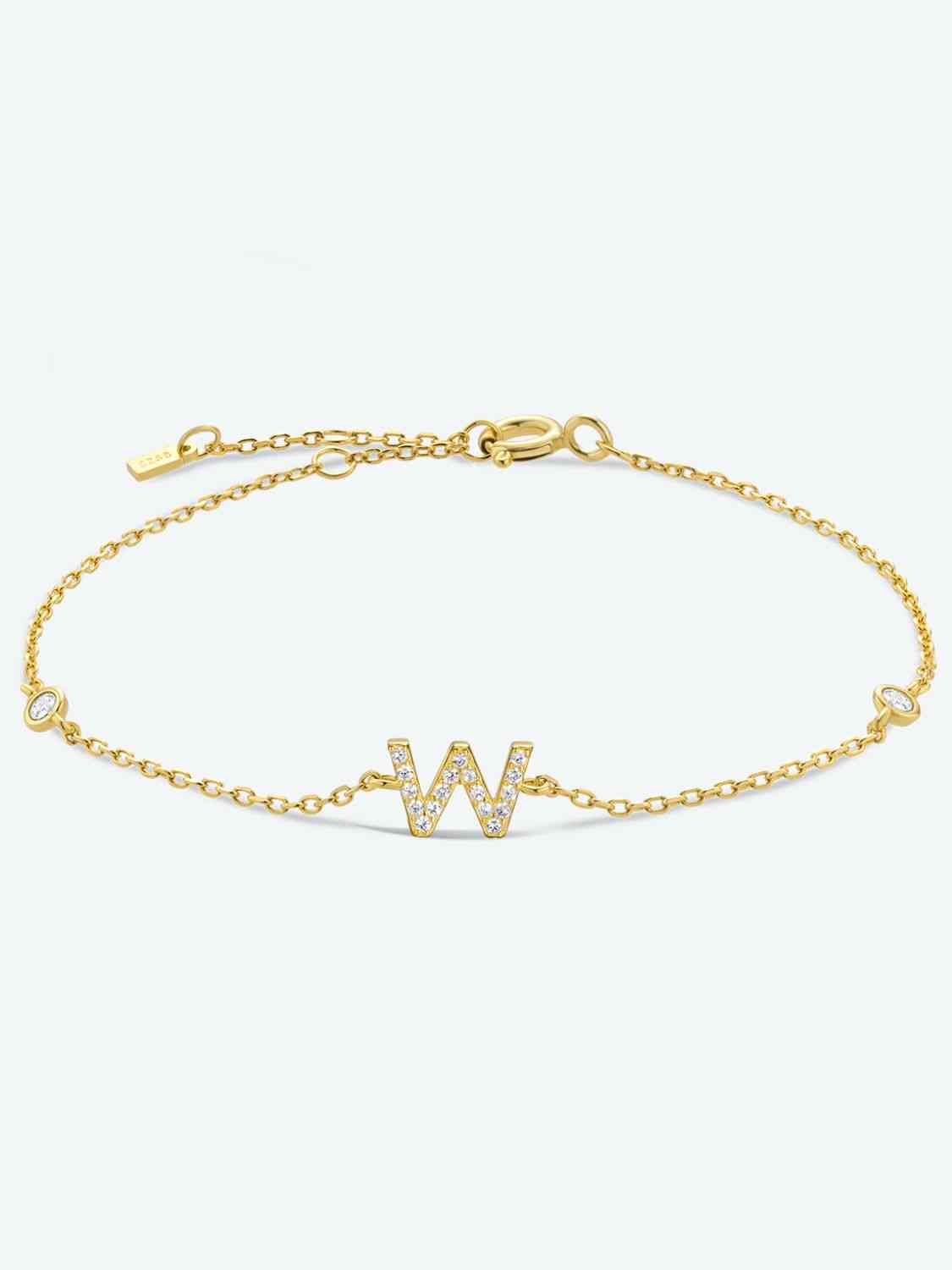 V To Z Zircon Sterling Silver Bracelet