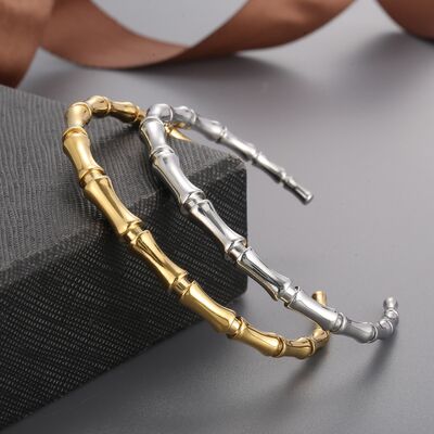 18K Gold-pPated Bamboo Shape Bracelet