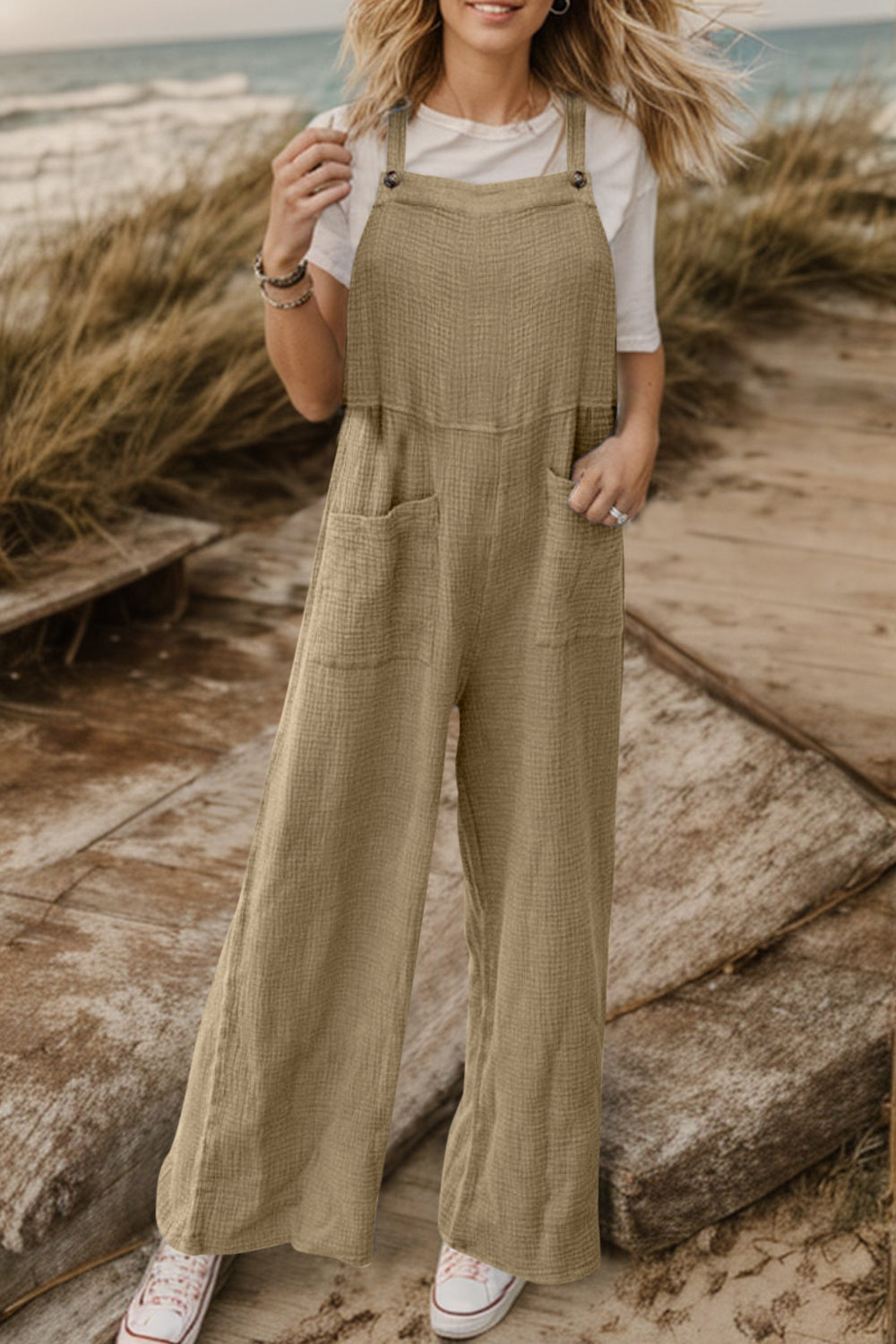 Wide Leg Front Pocket Jumpsuit