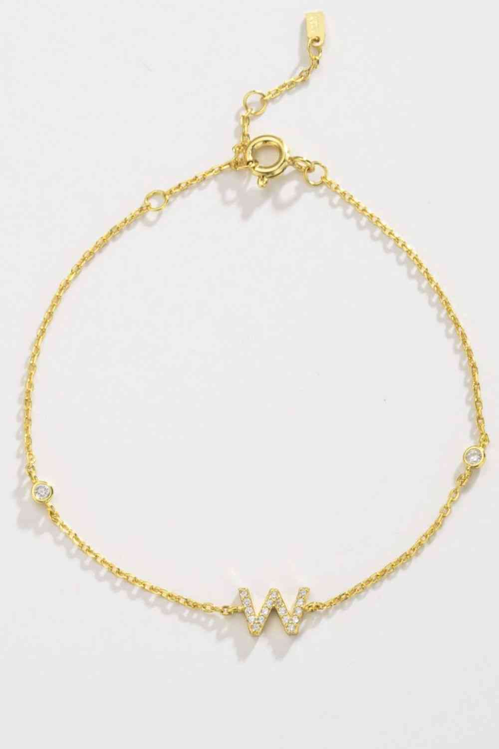 V To Z Zircon Sterling Silver Bracelet