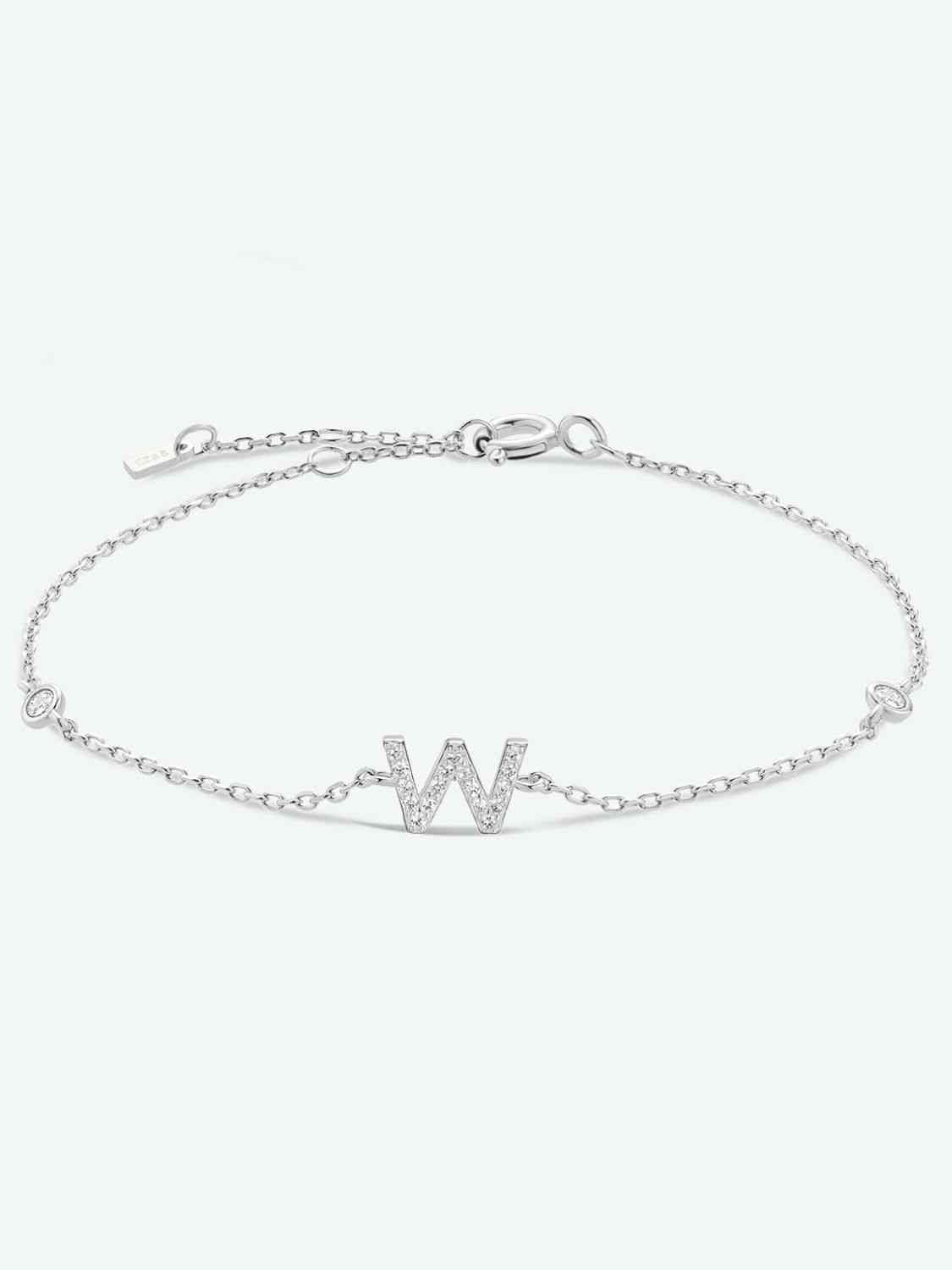 V To Z Zircon Sterling Silver Bracelet