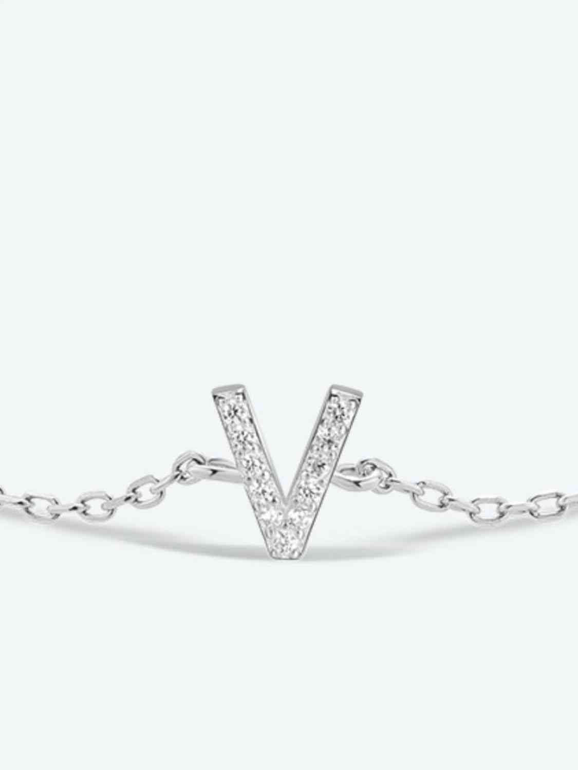V To Z Zircon Sterling Silver Bracelet