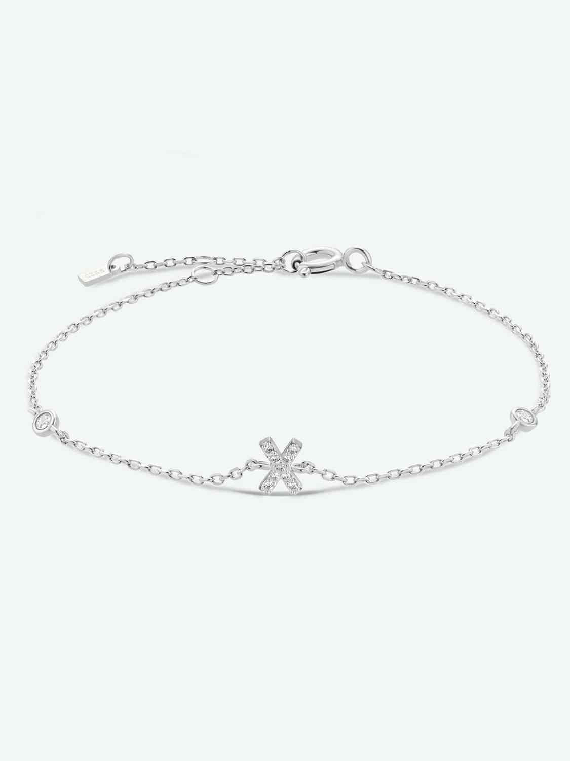 V To Z Zircon Sterling Silver Bracelet