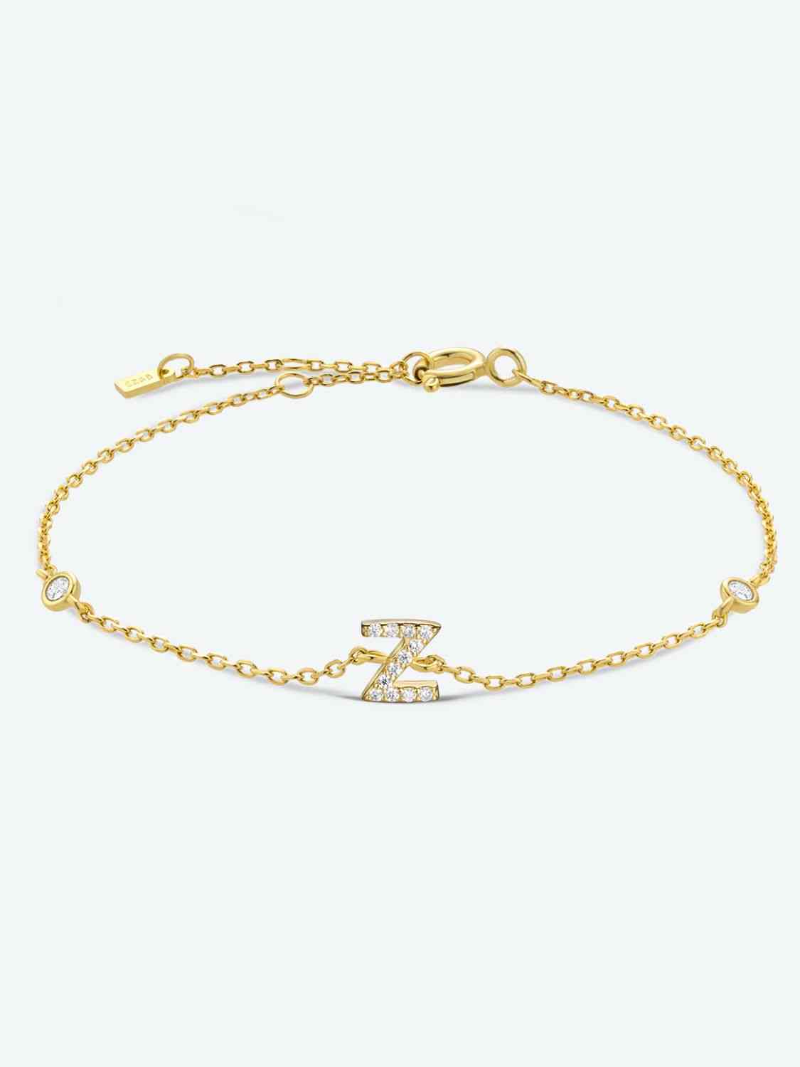 V To Z Zircon Sterling Silver Bracelet