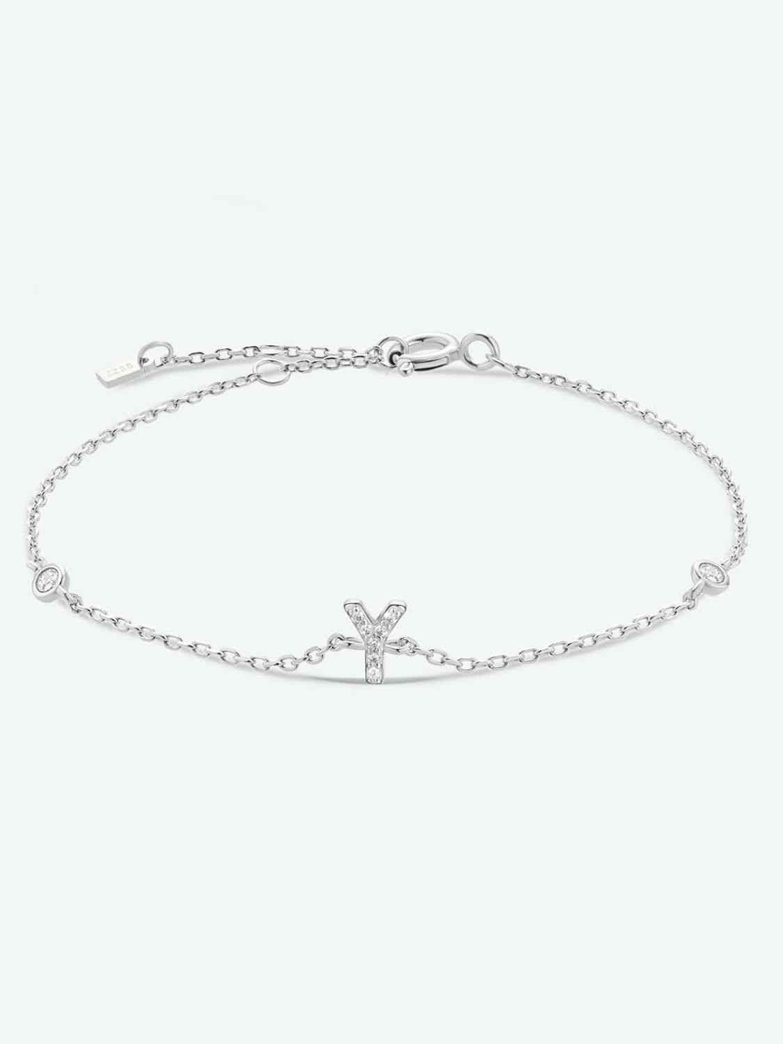V To Z Zircon Sterling Silver Bracelet