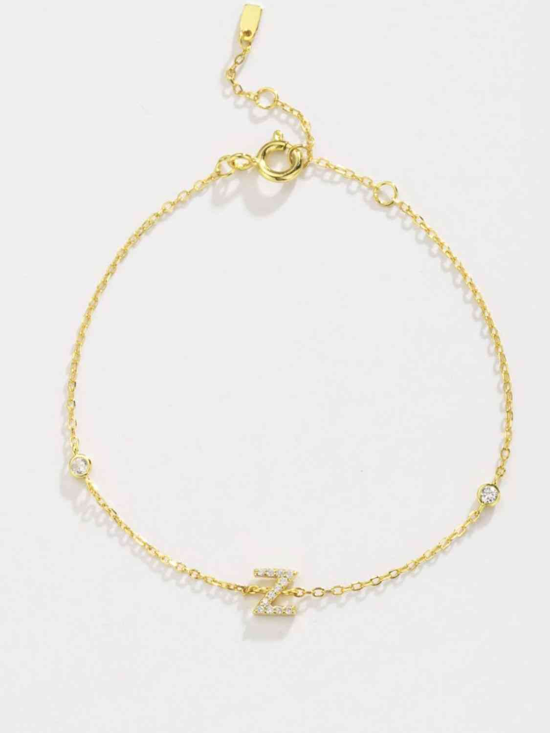 V To Z Zircon Sterling Silver Bracelet
