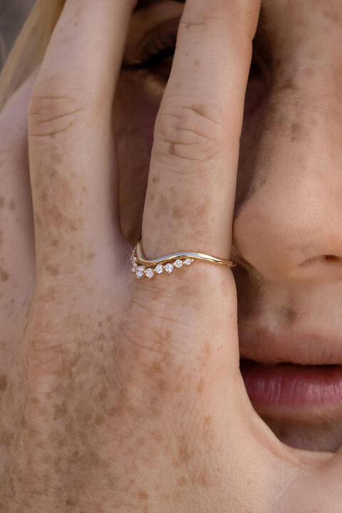 Zircon 18K gold-plated Ring