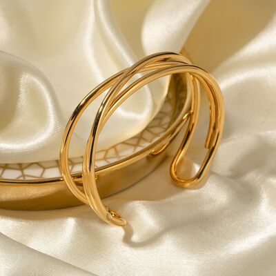 Minimalist 18k Gold Stainless Steel Cuff Bracelet