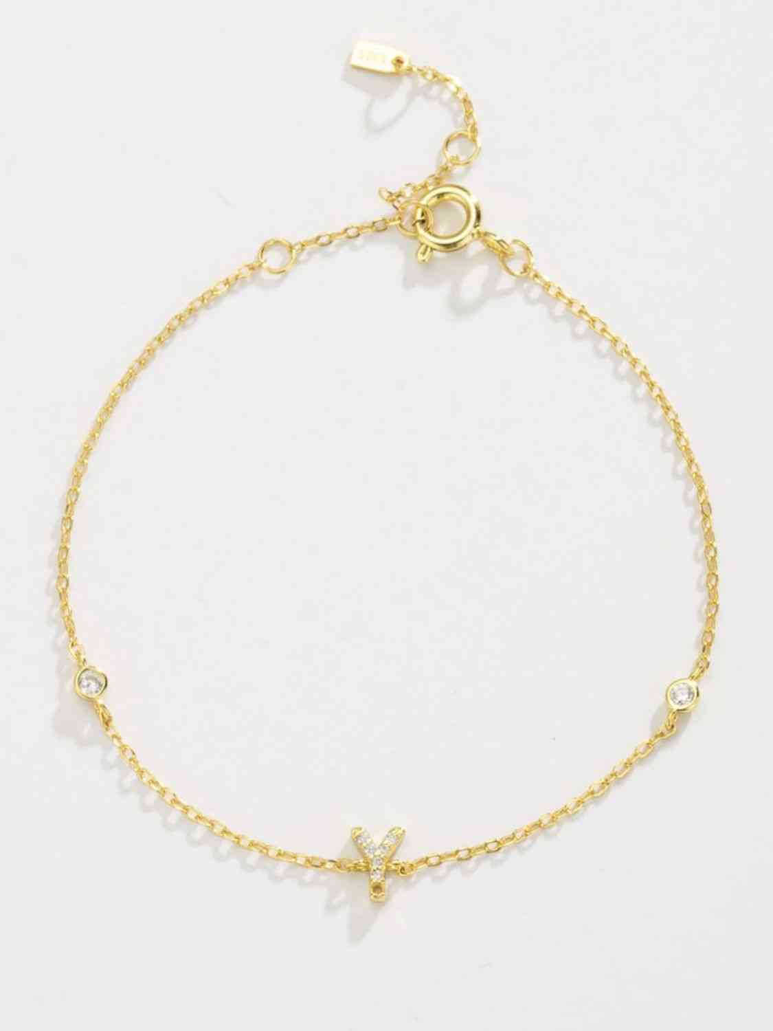 V To Z Zircon Sterling Silver Bracelet