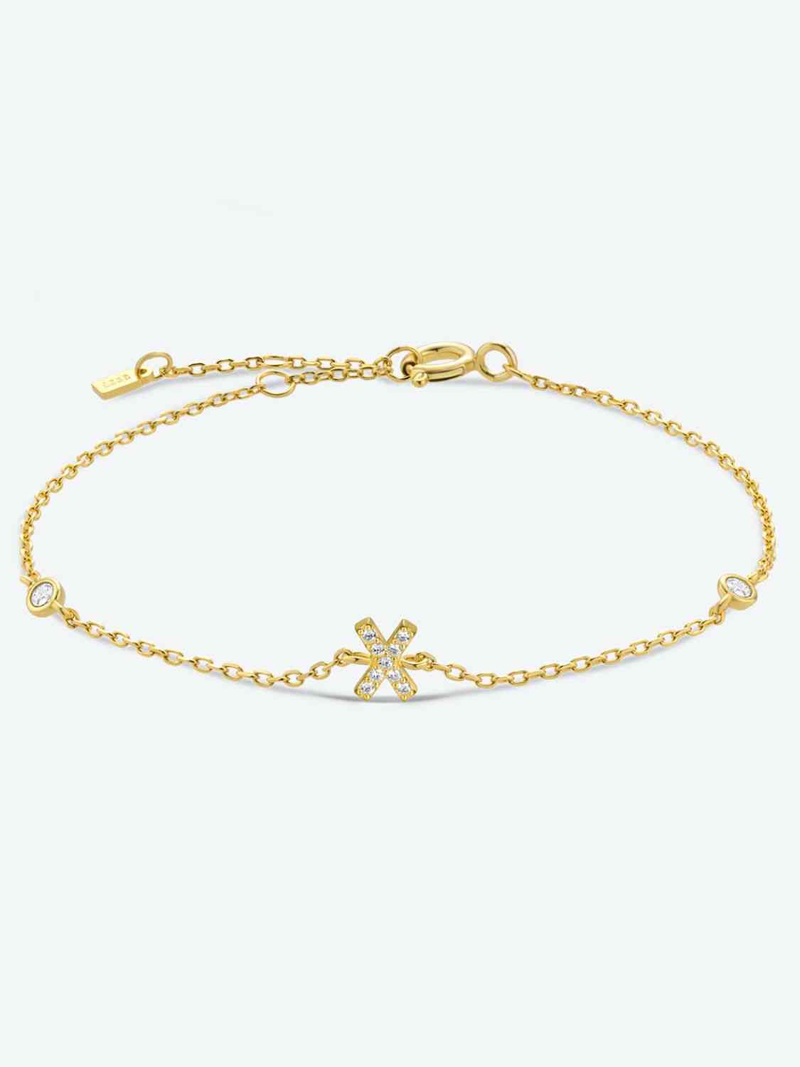 V To Z Zircon Sterling Silver Bracelet