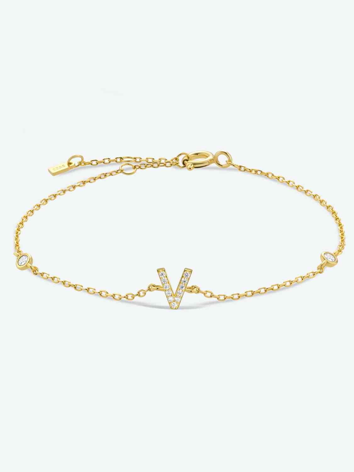V To Z Zircon Sterling Silver Bracelet