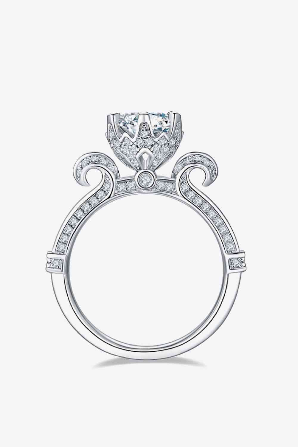 Adored 1 Carat Moissanite Sterling Silver Ring