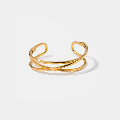 Minimalist 18k Gold Stainless Steel Cuff Bracelet