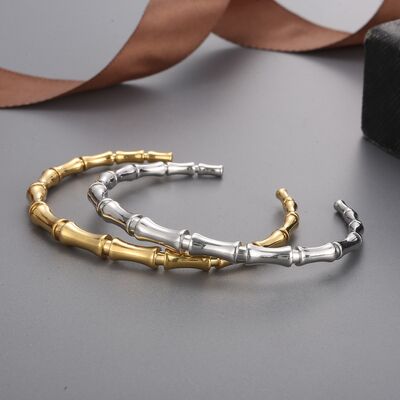 18K Gold-pPated Bamboo Shape Bracelet