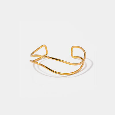 Minimalist 18k gold Stainless Steel Cuff Bracelet