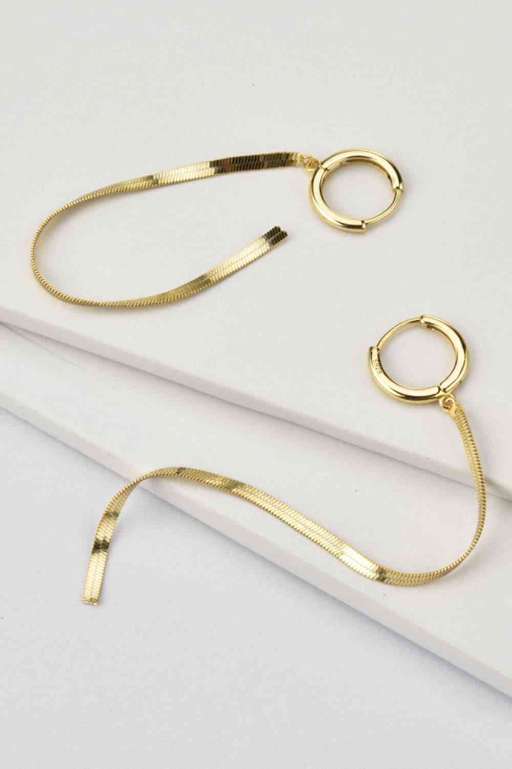 18K gold-plated Long Snake Chain Earrings