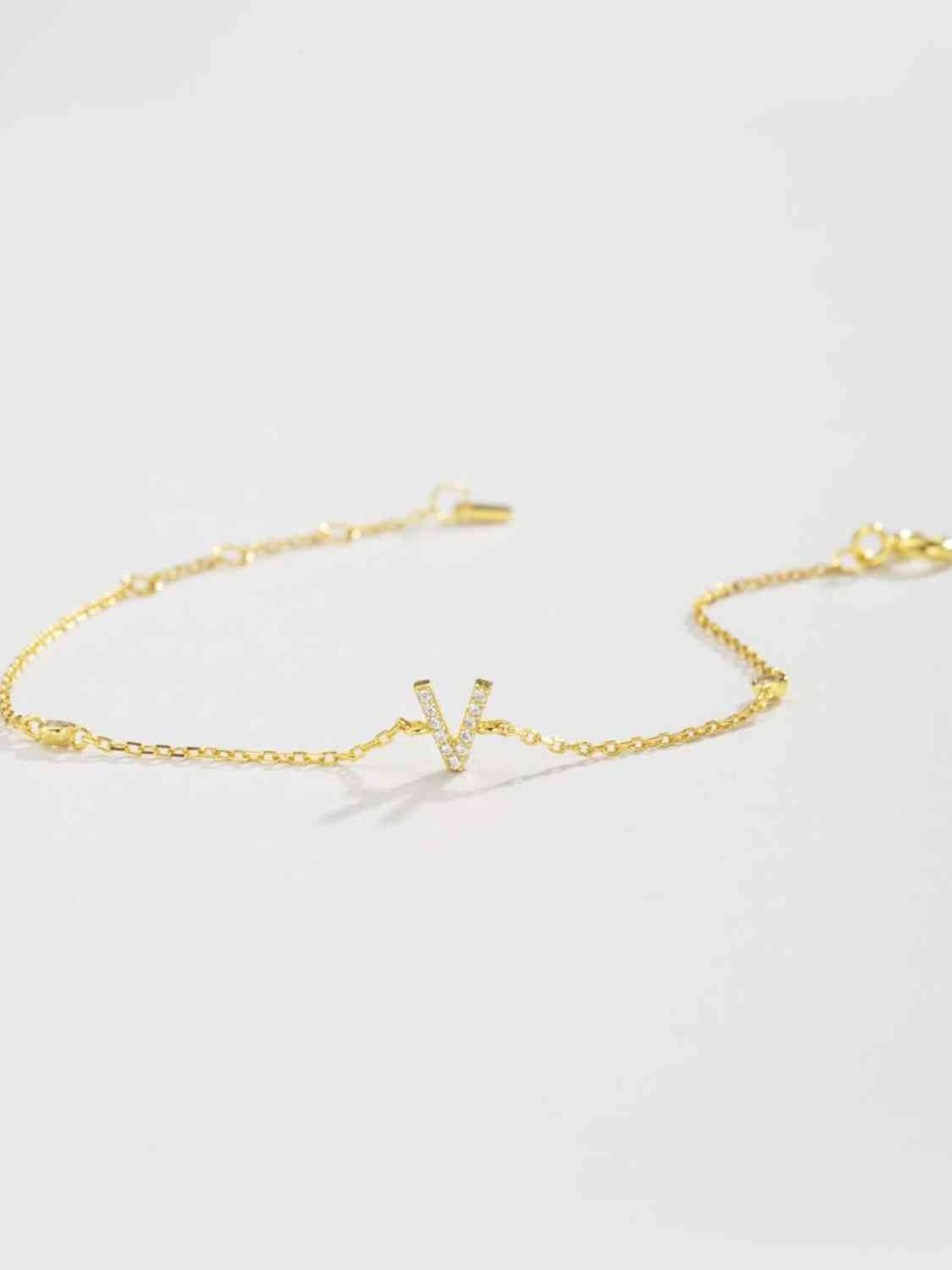 V To Z Zircon Sterling Silver Bracelet