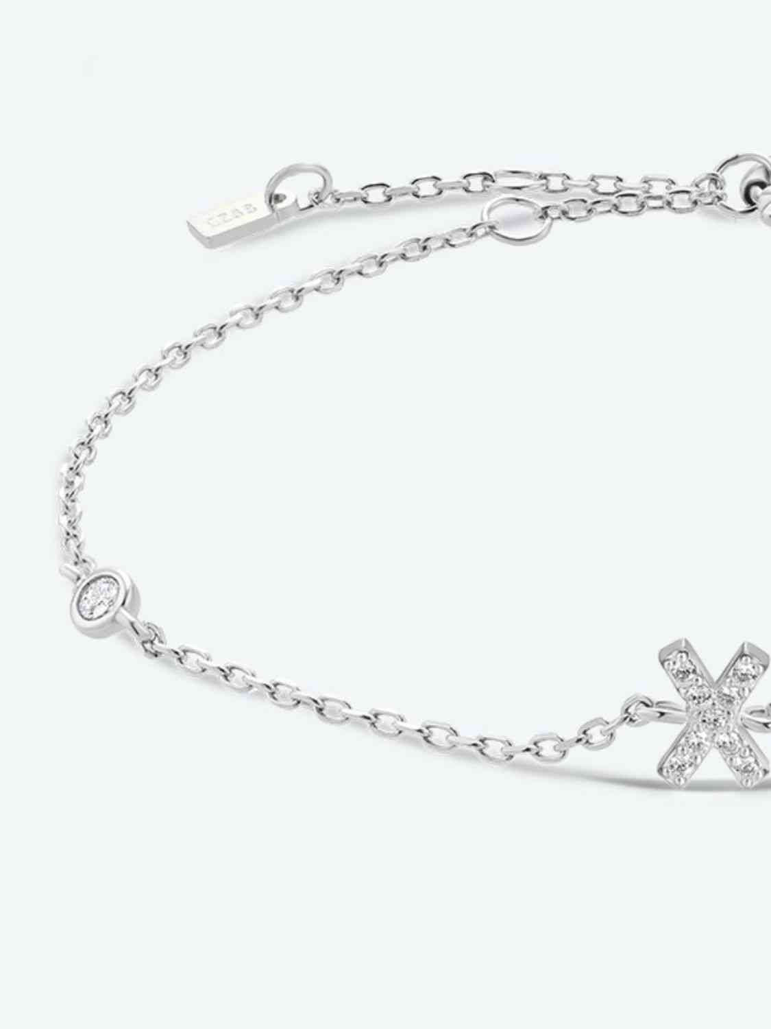 V To Z Zircon Sterling Silver Bracelet