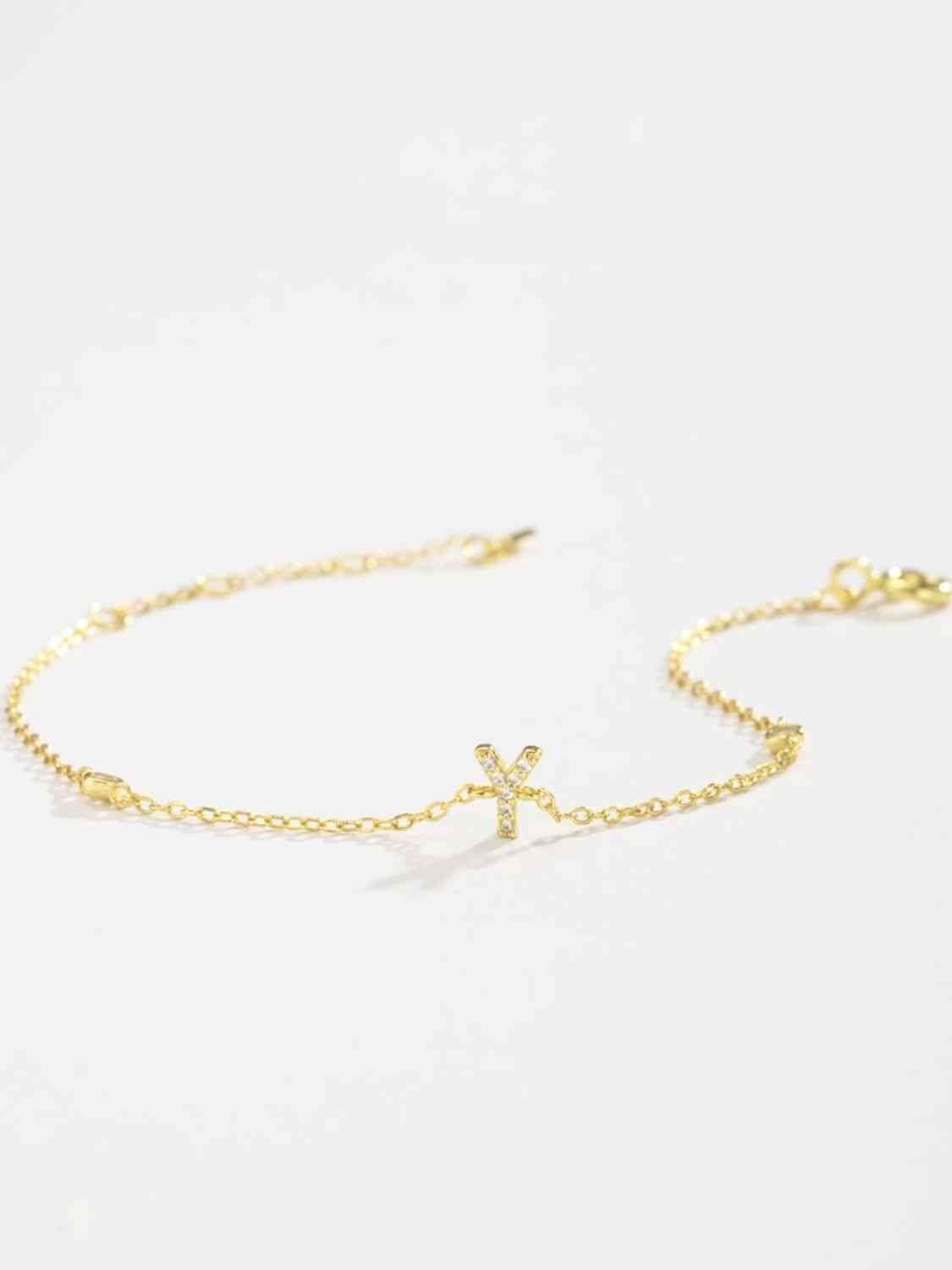 V To Z Zircon Sterling Silver Bracelet