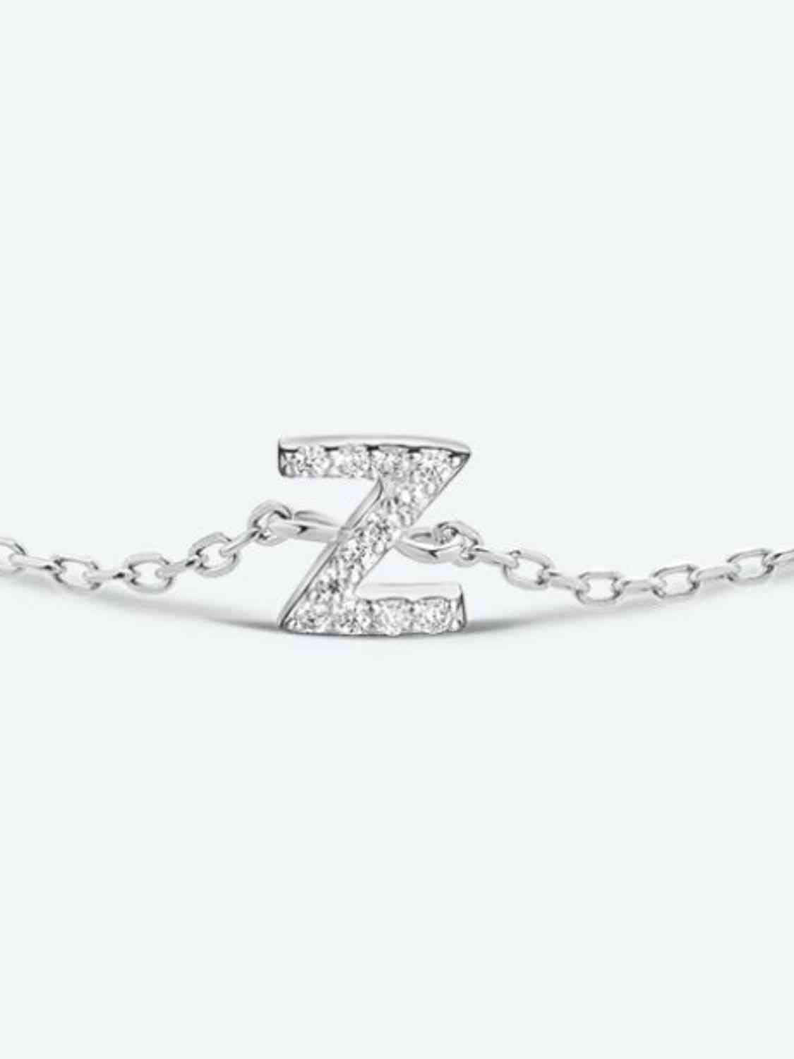 V To Z Zircon Sterling Silver Bracelet