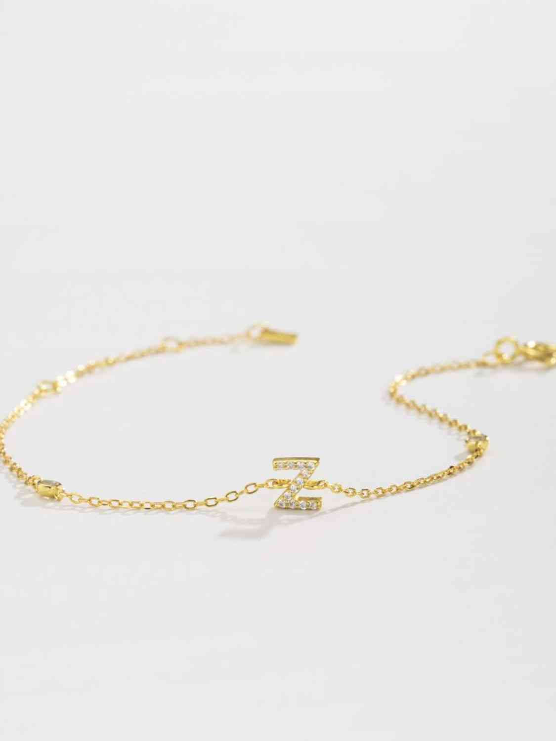 V To Z Zircon Sterling Silver Bracelet