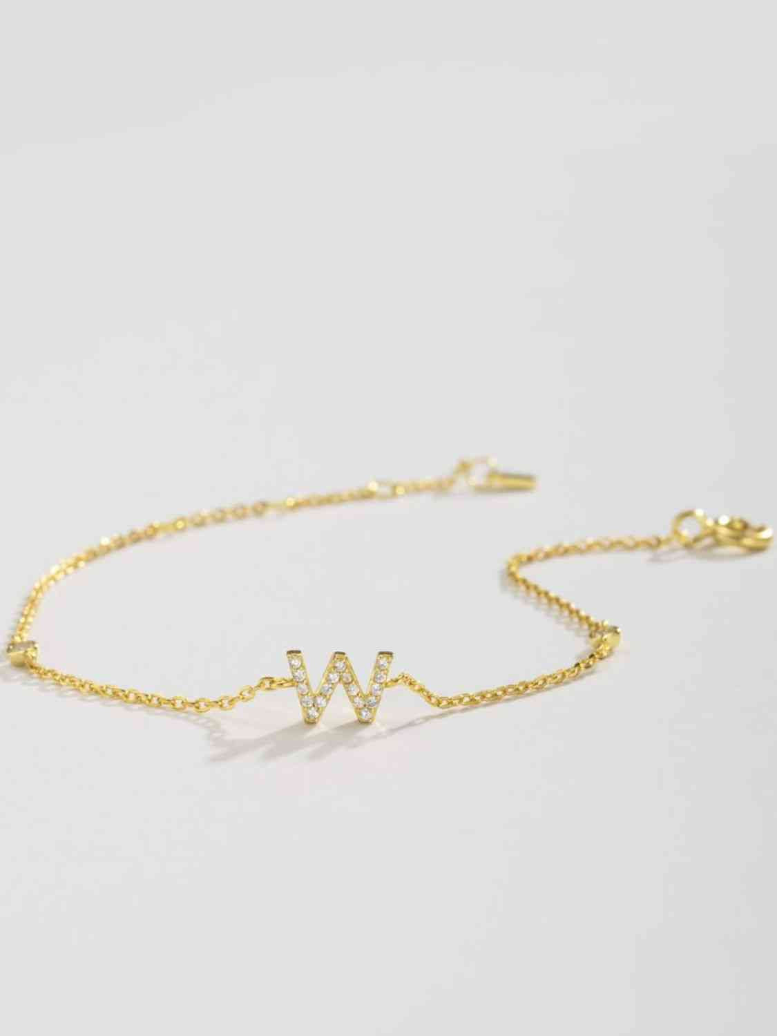 V To Z Zircon Sterling Silver Bracelet