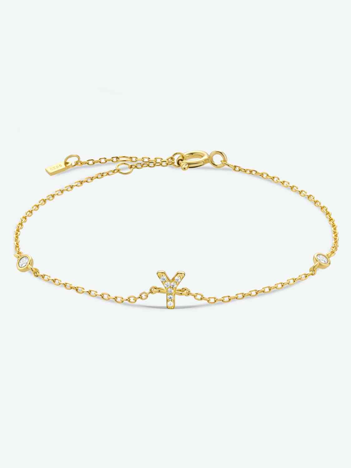 V To Z Zircon Sterling Silver Bracelet