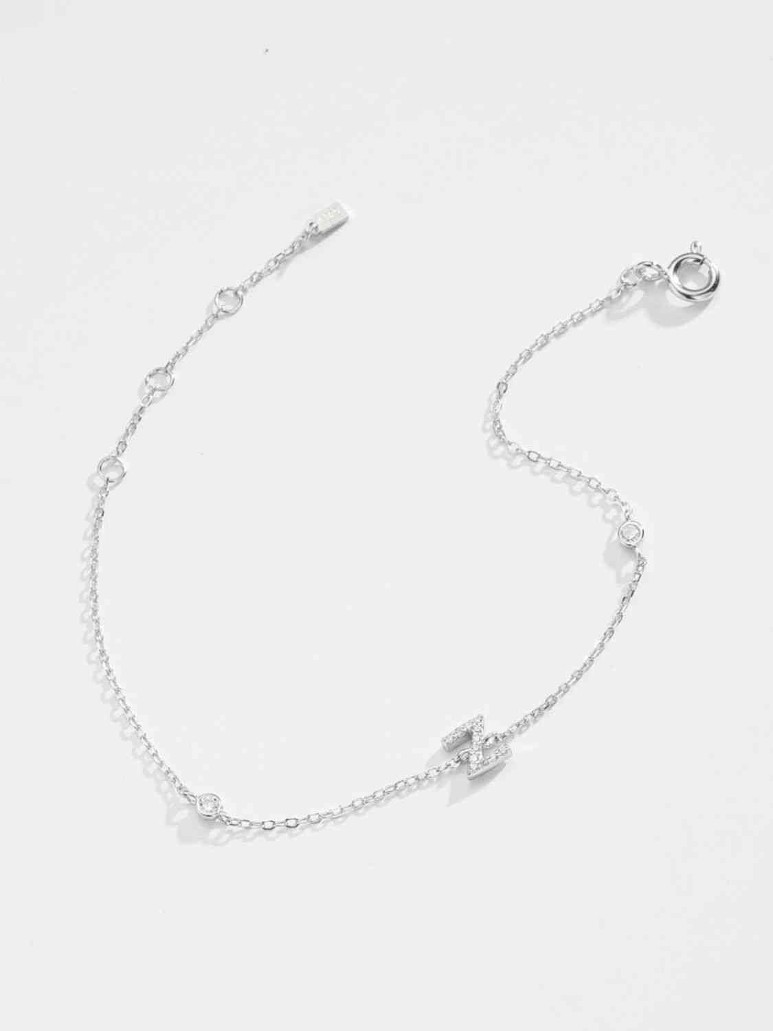 V To Z Zircon Sterling Silver Bracelet