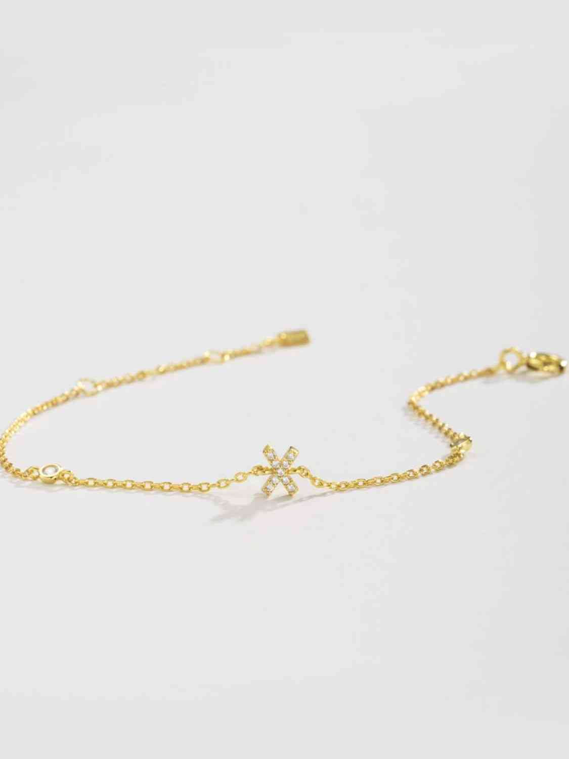 V To Z Zircon Sterling Silver Bracelet