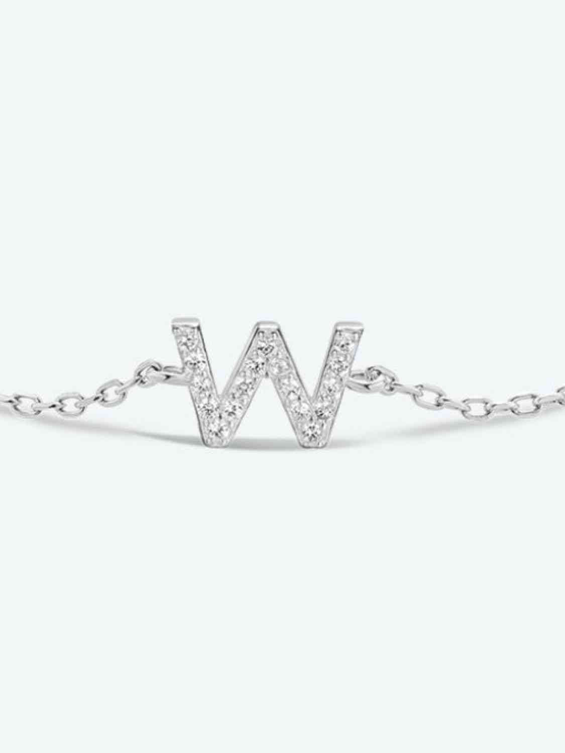 V To Z Zircon Sterling Silver Bracelet