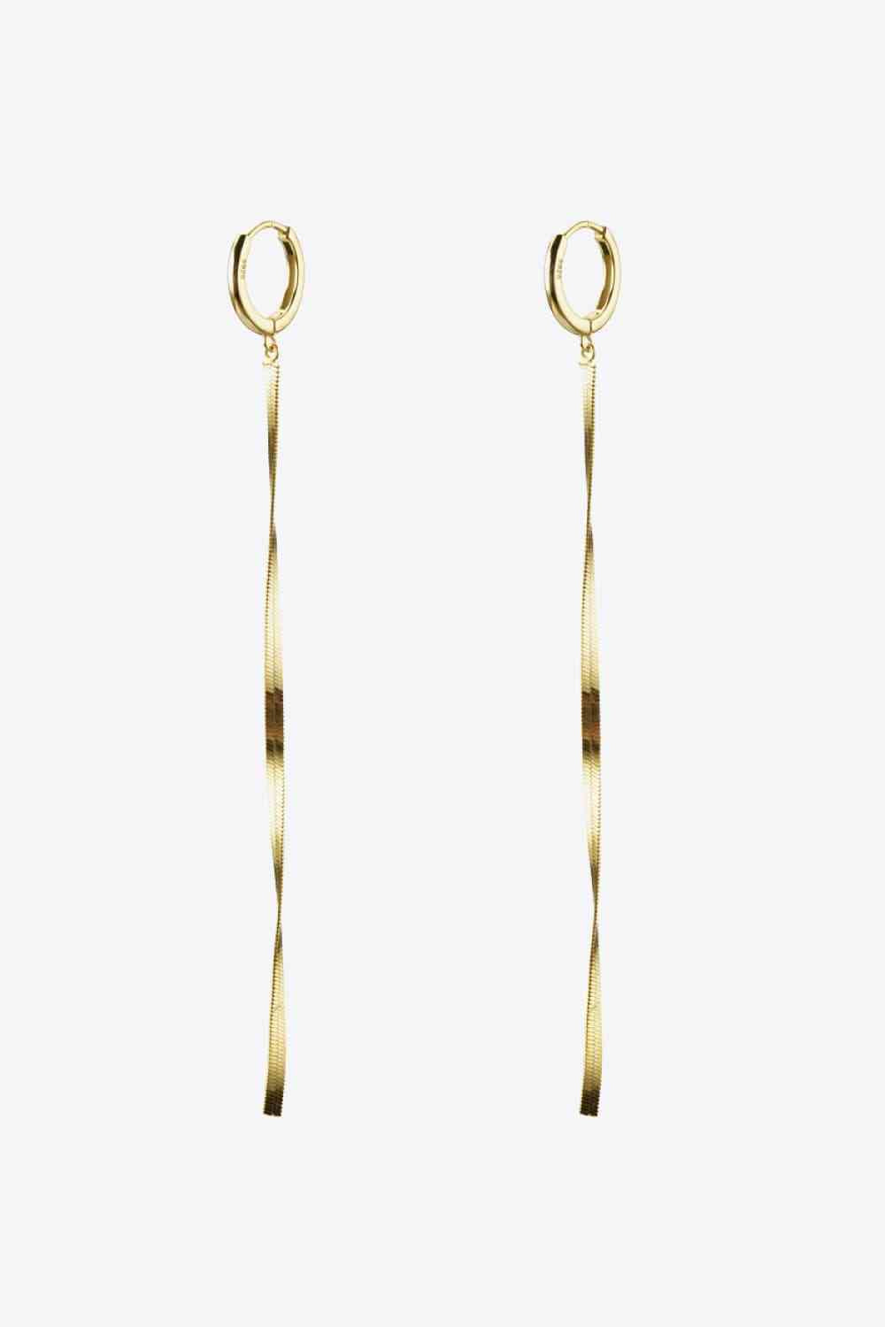 18K gold-plated Long Snake Chain Earrings