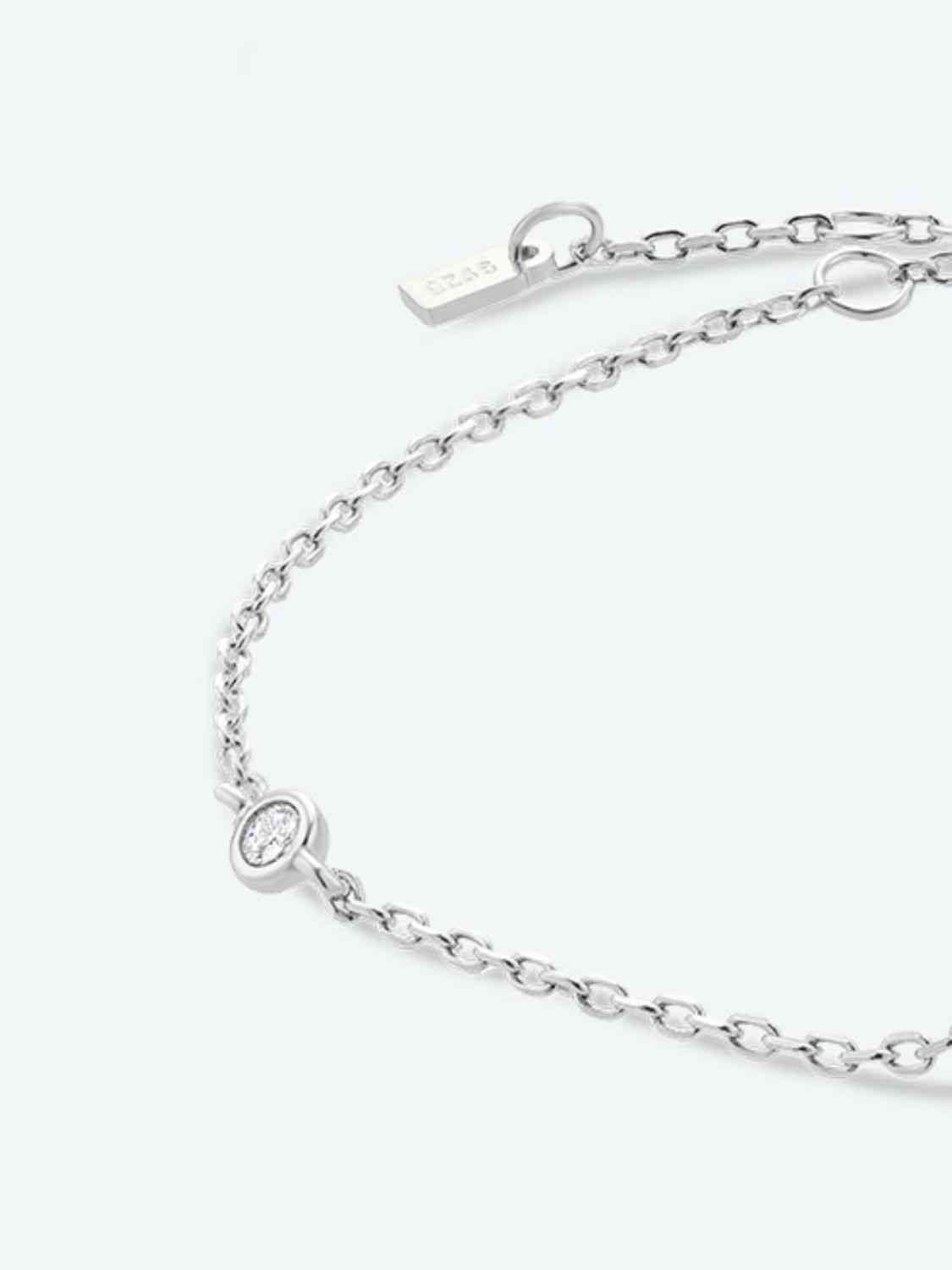 V To Z Zircon Sterling Silver Bracelet