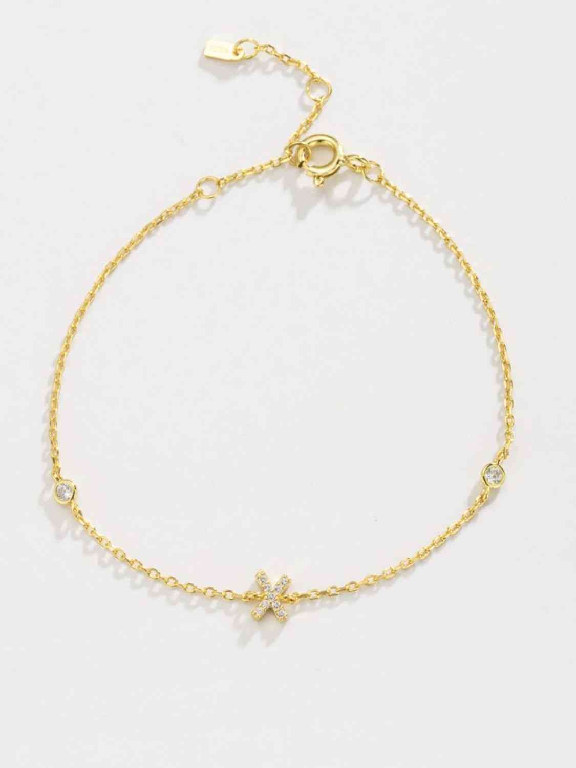 V To Z Zircon Sterling Silver Bracelet