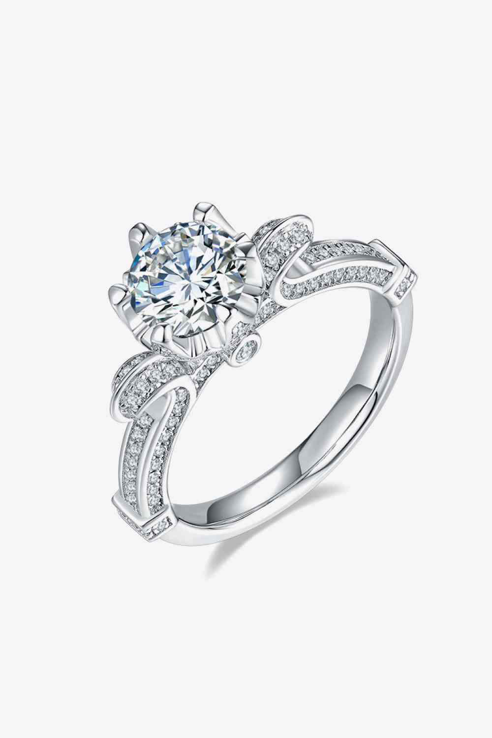 Adored 1 Carat Moissanite Sterling Silver Ring