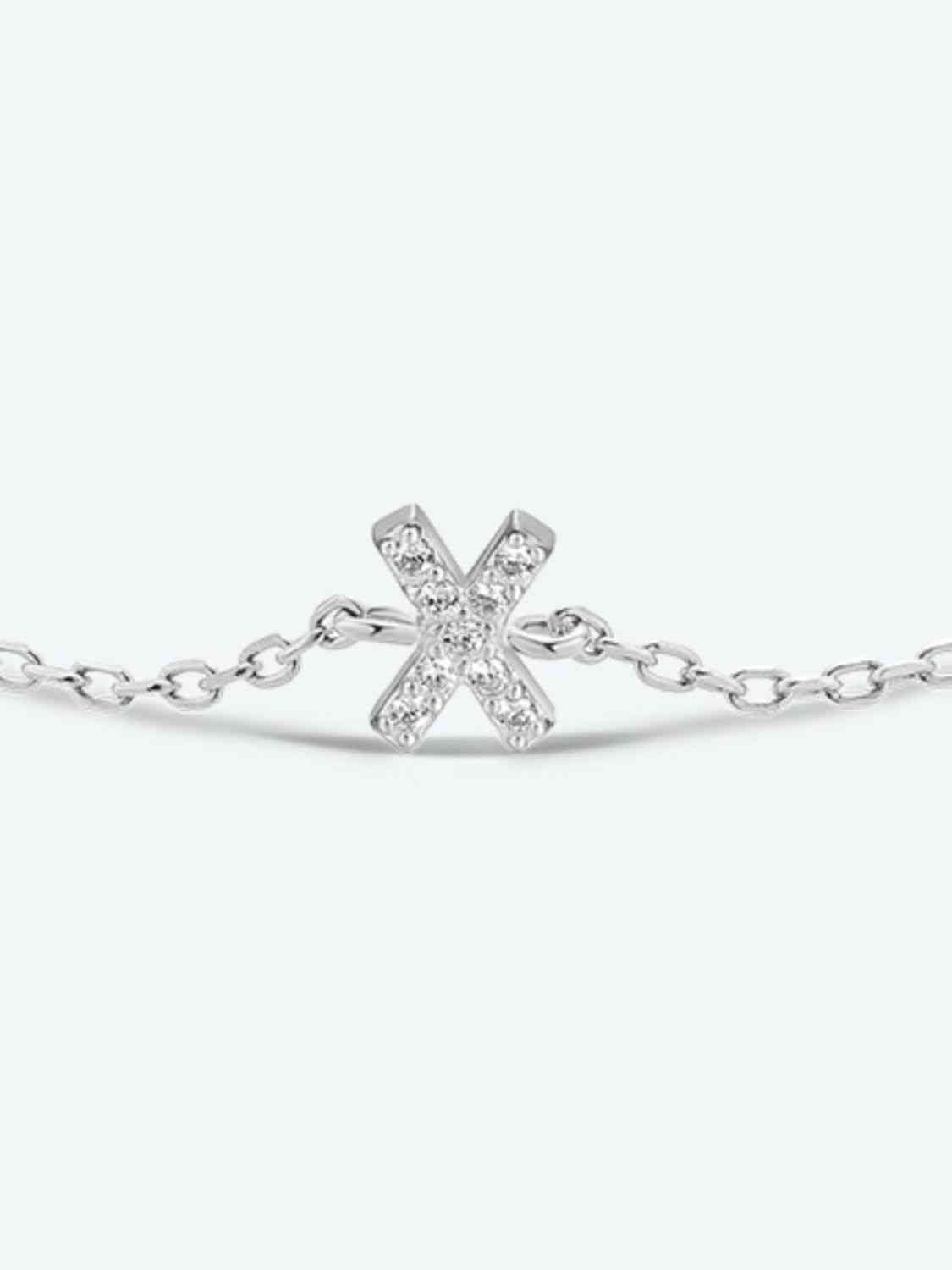 V To Z Zircon Sterling Silver Bracelet